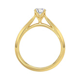 LADIES SOLITAIRE RING 1/2CT ROUND DIAMOND 14K YELLOW GOLD